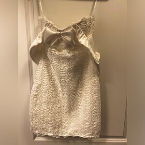 White mini ruched engagement dress